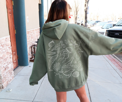 🌊 Sea Life Hoodie - Coastal Creature Collection