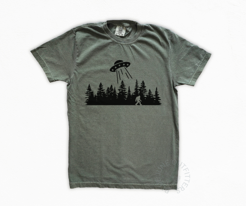 Funny UFO Bigfoot Abduction Tee | Comfort Colors®