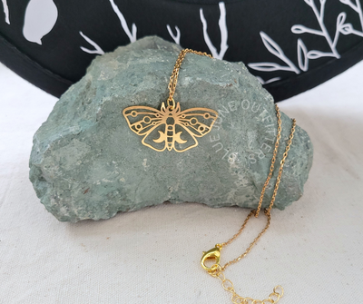 Witchy Cottagecore Moth Necklace