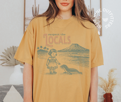 RESPECT THE LOCALS | COMFORT COLORS® RETRO HAWAII TEE