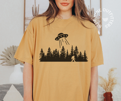 Funny UFO Bigfoot Abduction Tee | Comfort Colors®