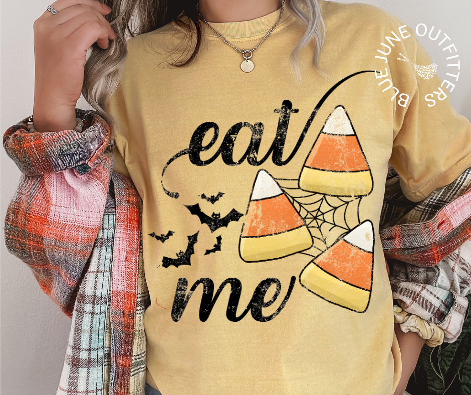 Eat Me Candy Corn Tee | Comfort Colors® Funny Halloween Shirt