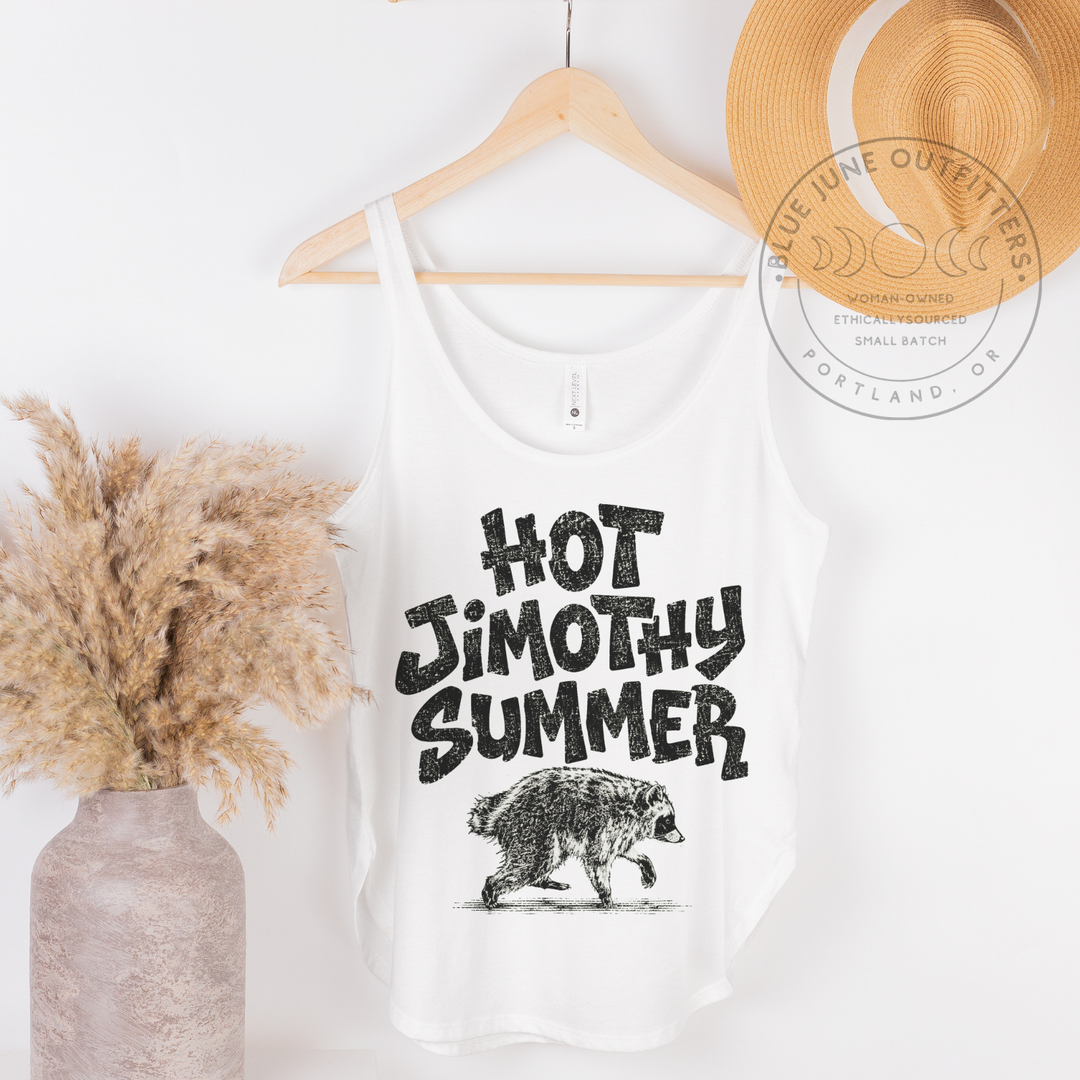 Hot Jimothy Summer Raccoon Festival Tank Top – Bohemian Graphic Scoop Neck