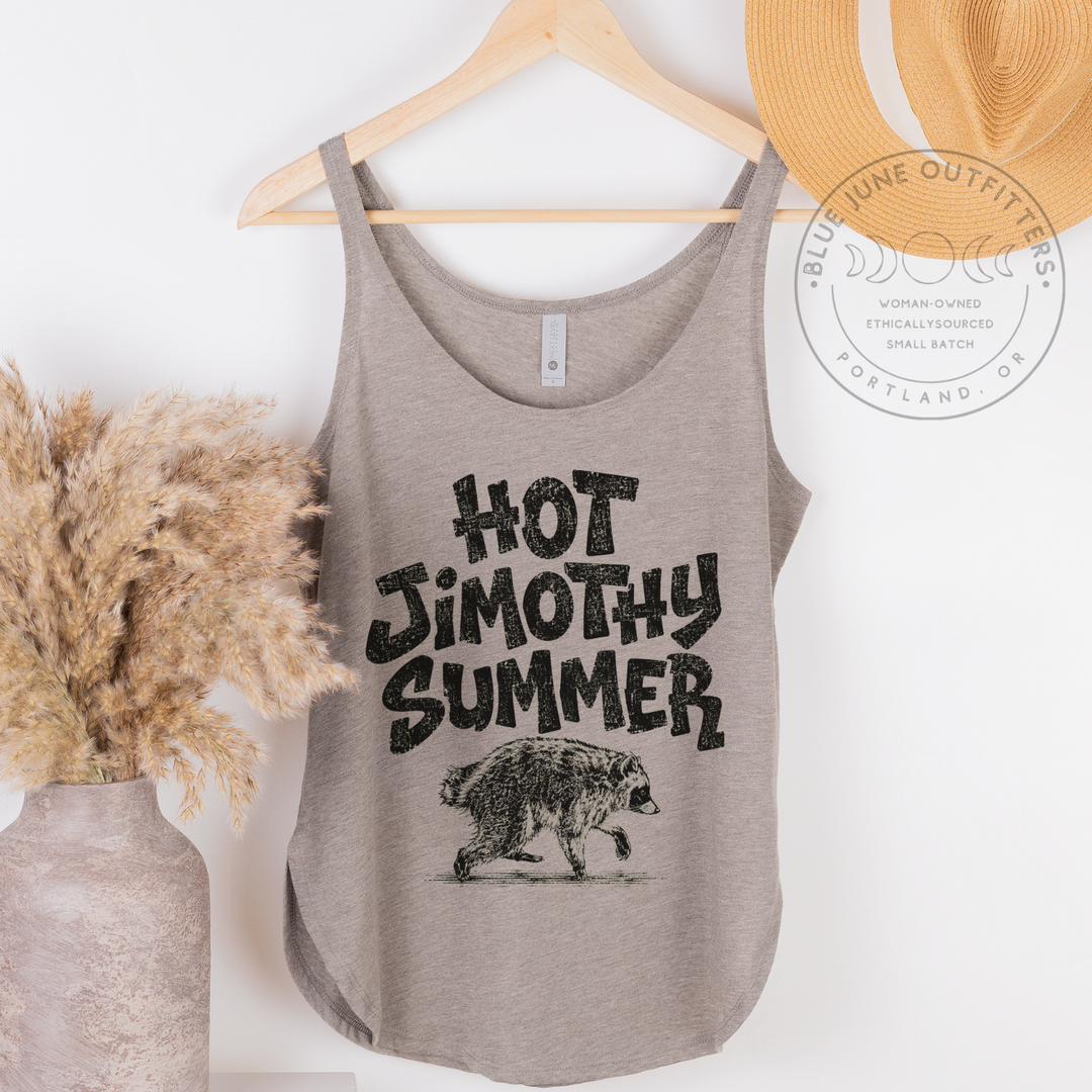 Hot Jimothy Summer Raccoon Festival Tank Top – Bohemian Graphic Scoop Neck