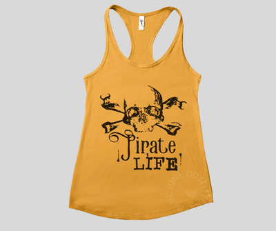 Pirate Life Women’s Racerback Tank Top – Nautical Skull & Crossbones Graphic