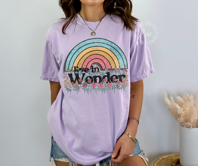 Live in Wonder | Boho Adventure Rainbow Tee