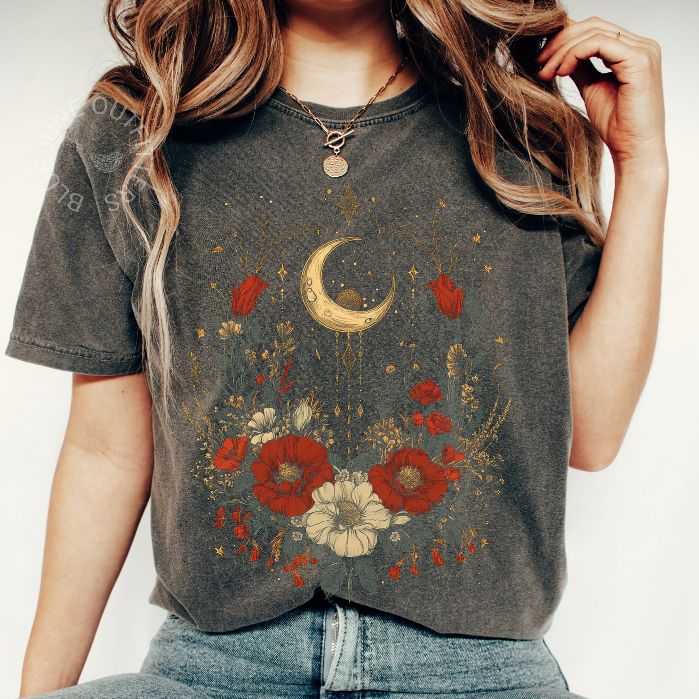 Celestial Bohemian Crescent Moon Tee | Unisex Comfort Colors Shirt