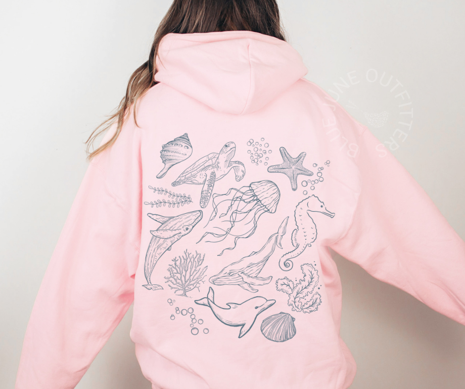 🌊 Sea Life Hoodie - Coastal Creature Collection