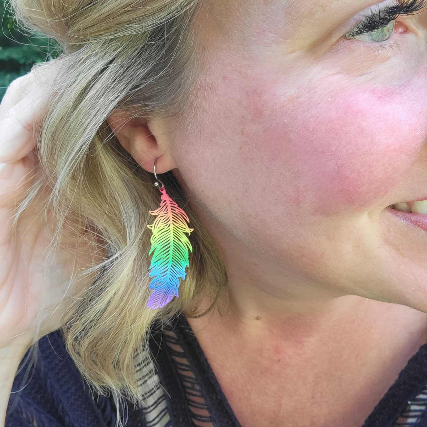 Rainbow Feather Earrings | Lightweight Pride-Inspired Dangles
