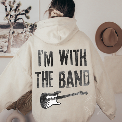 I'm With The Band Hoodie | Retro Guitar Graphic Sweatshirt | Music Lover Gift