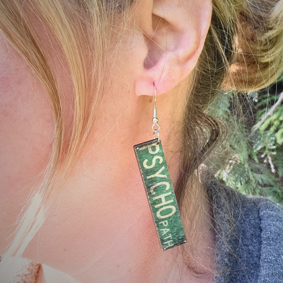 Psycho Path Earrings – Funny Horror-Inspired Dangle Jewelry