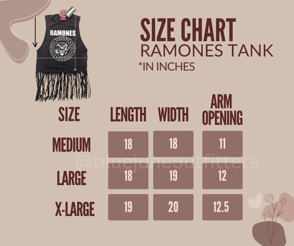 Ladies Ramones Fringed Tank Top | Officially Licensed