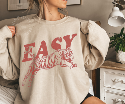 EASY Tiger Graphic Sweatshirt | Vintage-Inspired Unisex Pullover