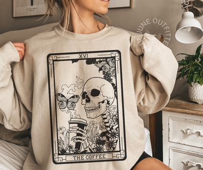 The Coffee Tarot Card | Witchy Crewneck Sweatshirt