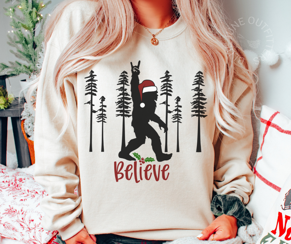 Believe Big Foot Christmas Sweatshirt