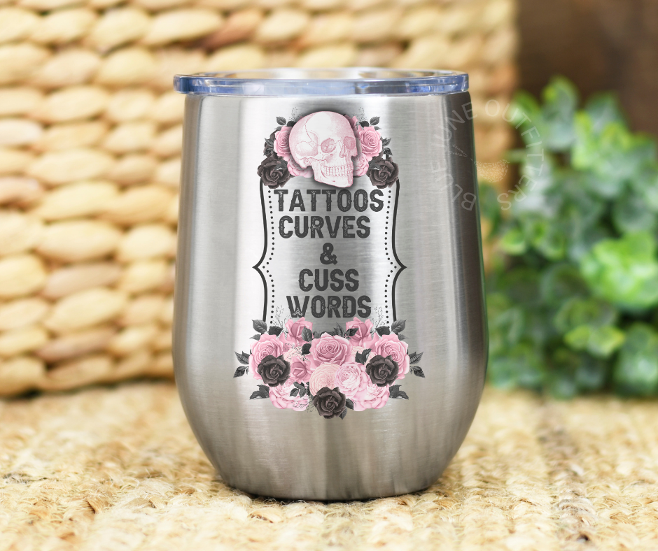 Tattoos Curves & Cuss Words | Stainless Steel Tumbler