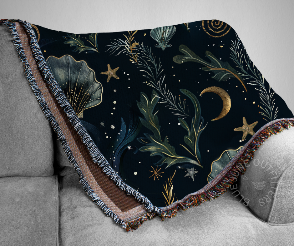 Mystical Sea Life | Woven Throw Blanket