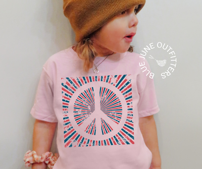 Red White Blue Peace Tee | Toddler Fourth of July Tee