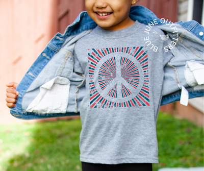 Red White Blue Peace Tee | Toddler Fourth of July Tee