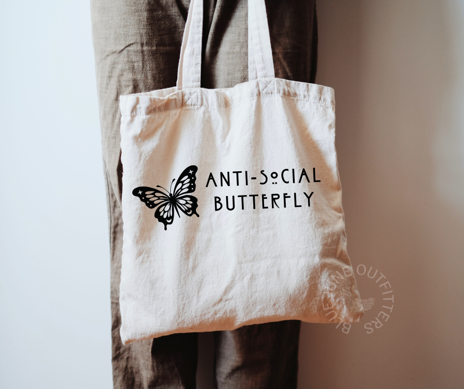Anti-Social Butterfly Canvas Tote Bag