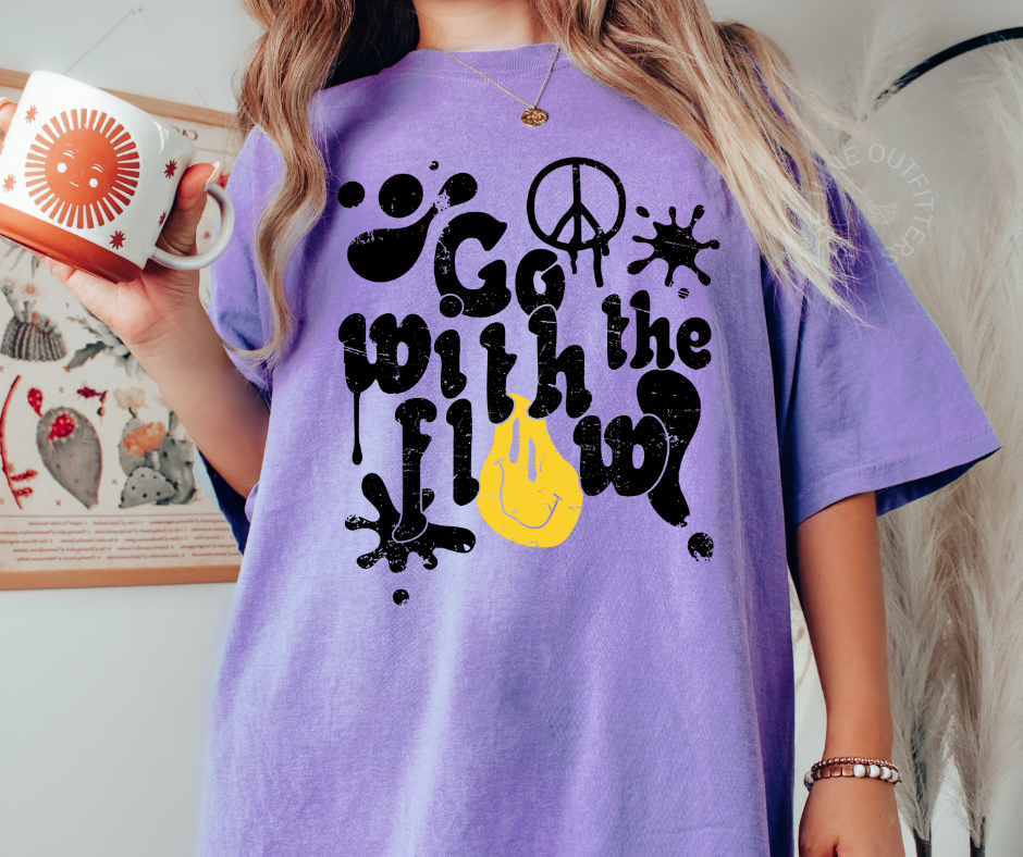 Go With The Flow | Retro Groovy Comfort Colors® Tee