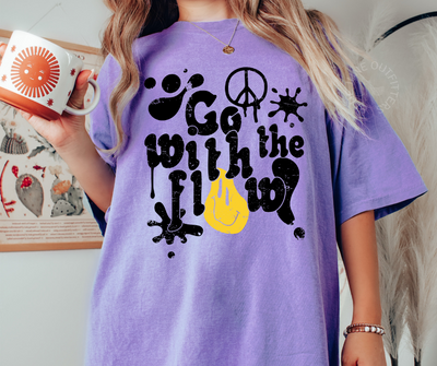 Go With The Flow | Retro Groovy Comfort Colors® Tee