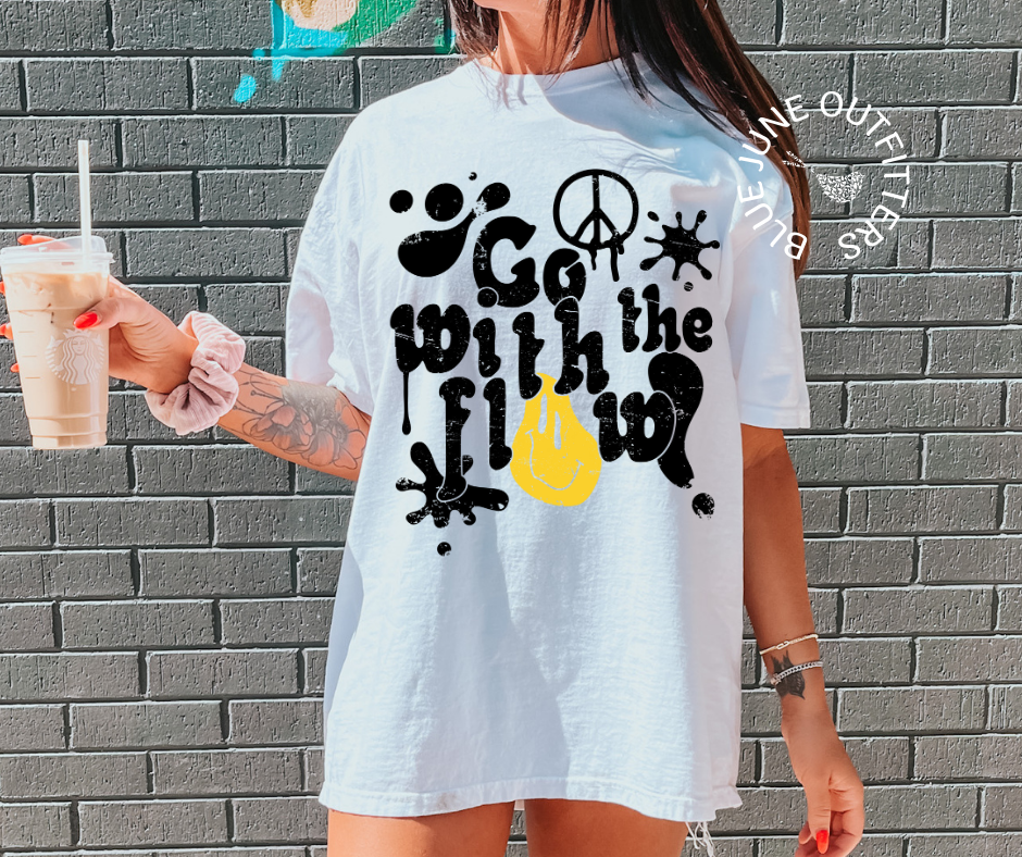 Go With The Flow | Retro Groovy Comfort Colors® Tee