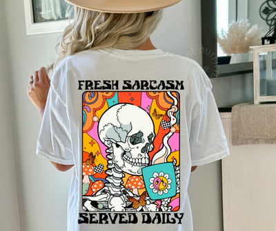Fresh Sarcasm Served Daily | Groovy Skeleton Comfort Colors® Tee