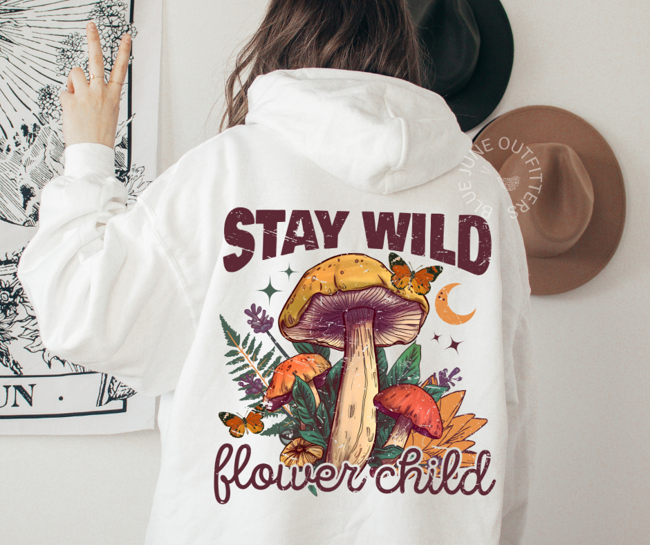 Stay Wild Flower Child | Mushrooms Cottagecore Hoodie
