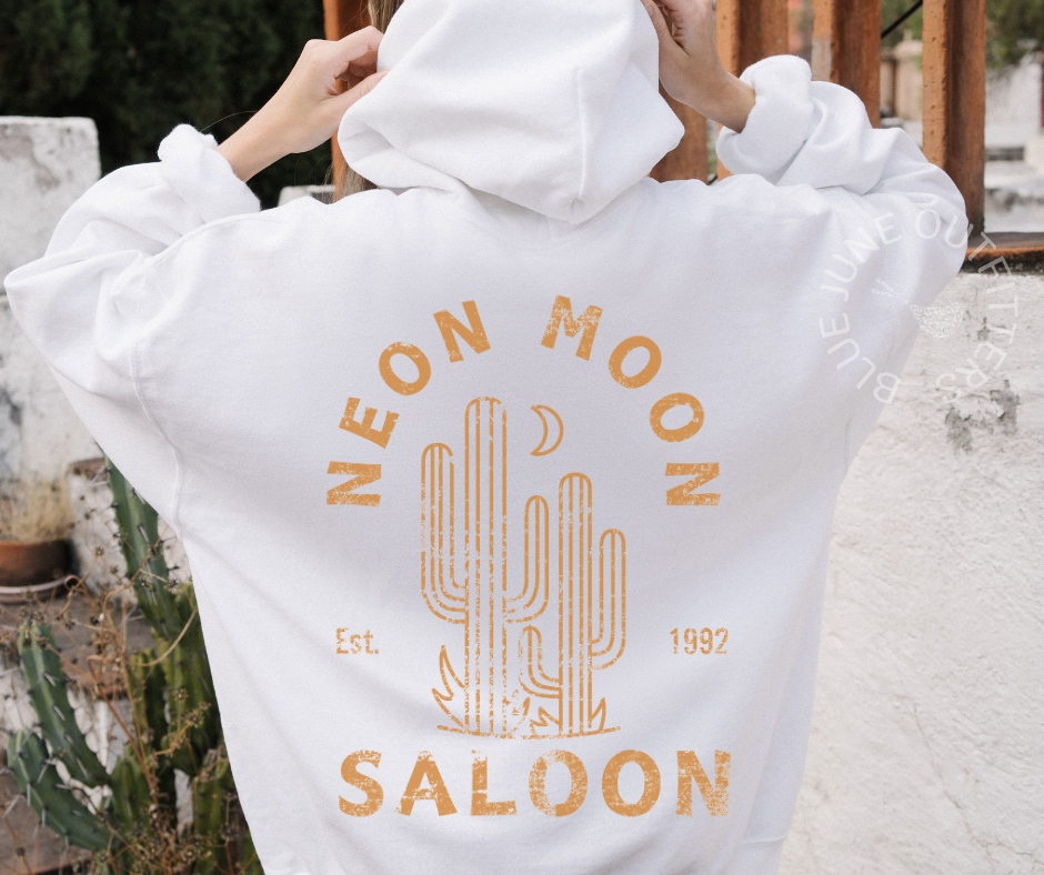 Neon Moon Saloon | Cactus Retro Hoodie