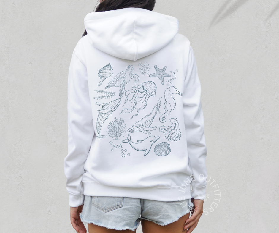🌊 Sea Life Hoodie - Coastal Creature Collection