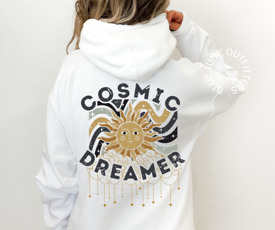 Cosmic Dreamer Celestial Hoodie | Boho Hooded Sweatshirt
