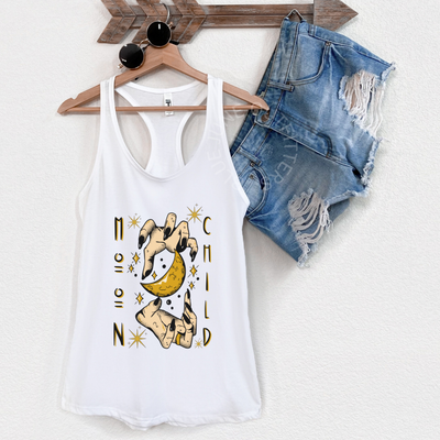 Witchy Crescent Moon Child Racerback Tank