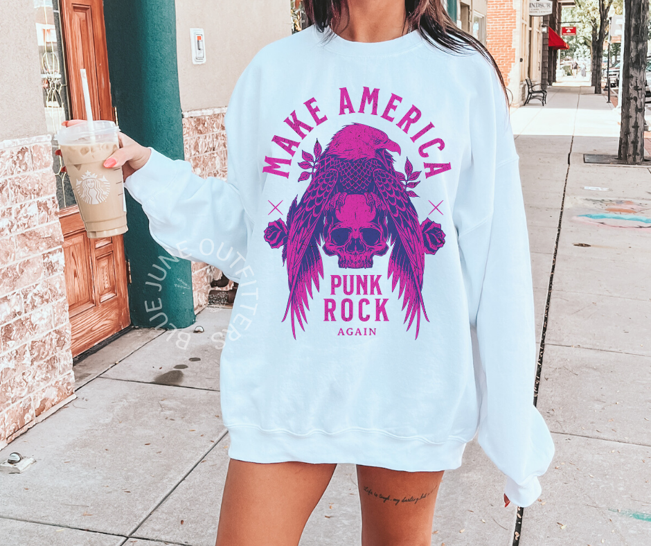 Make American Punk Rock Again | Trendy Crewneck Sweatshirt