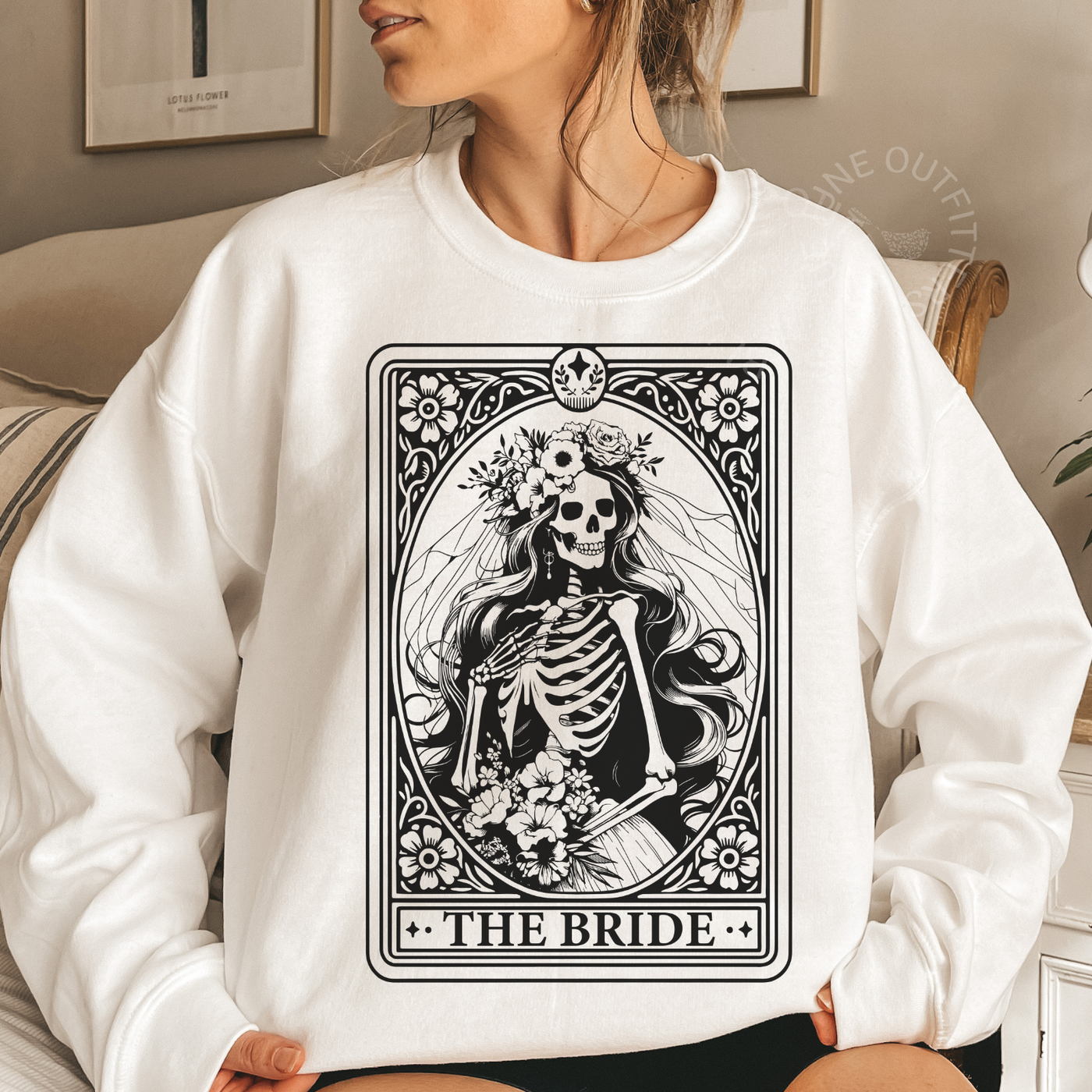 The Bride Skeleton Tarot Sweatshirt | Witchy Bride Crewneck