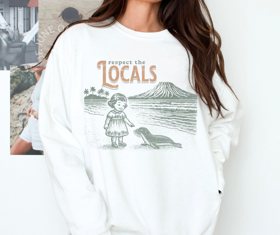 Respect the Locals | Retro Hawaii Crewneck Sweatshirt