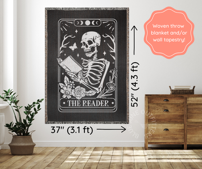 The Reader Tarot Design | Woven Throw Blanket