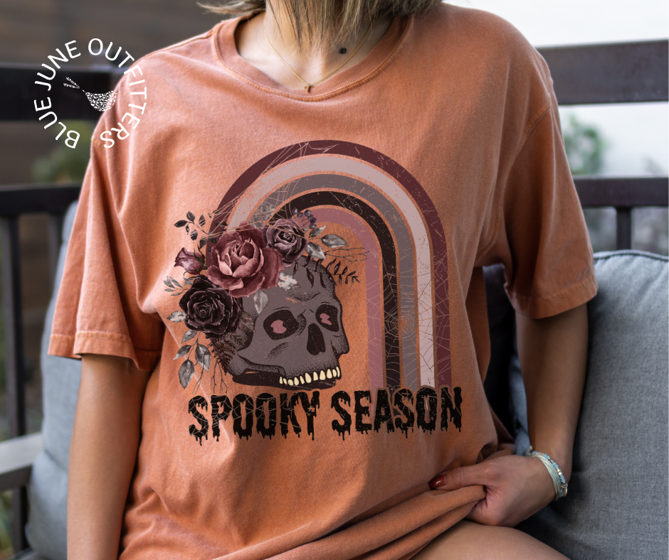 Spooky Season Halloween Shirt | Comfort Colors® Goth Skull Tee