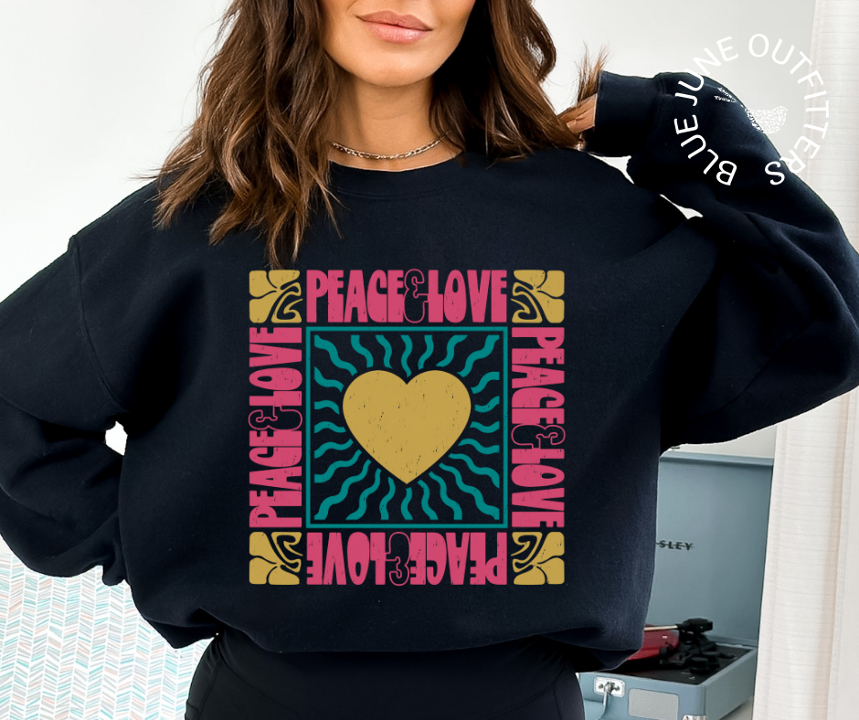 Peace & Love | Hippie Crewneck Sweatshirt