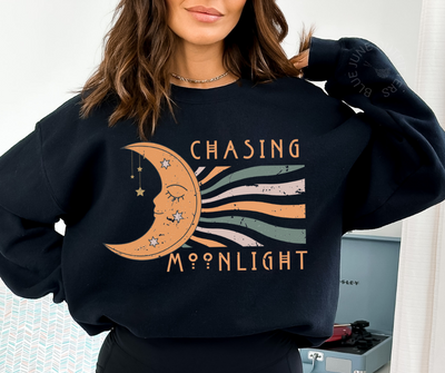 Chasing Moonlight | Celestial Boho Crewneck Sweatshirt
