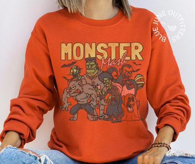 Retro Monster Mash | Halloween Crewneck Sweatshirt