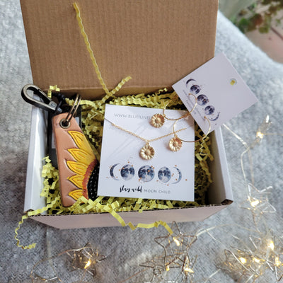 The Sunflower | Jewelry Set & Keychain Gift Box