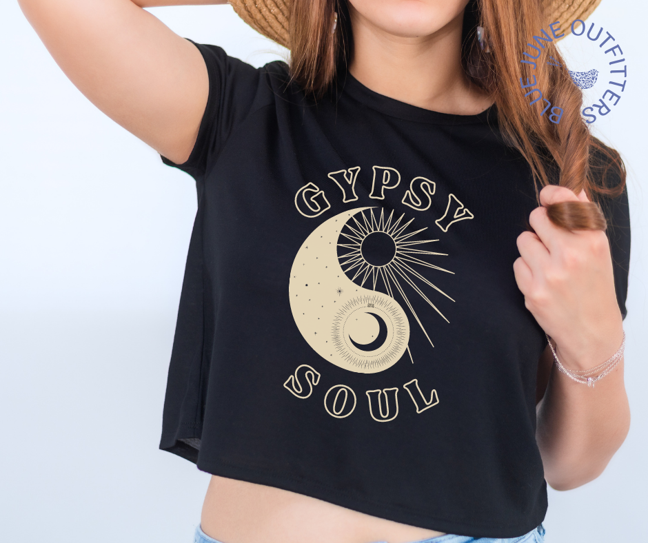 Celestial Gypsy Soul | Women's Cropped Flowy Tee