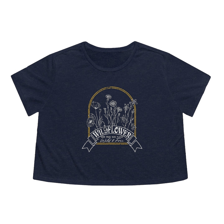 Women's Hippie Wildflowers Cropped Tee