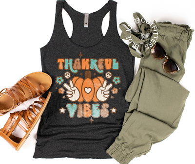 Retro Thankful Vibes | Women's Thanksgiving Tank