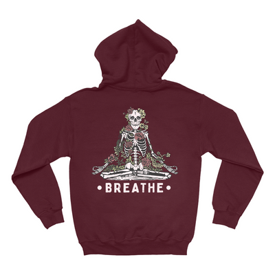 Breathe | Unisex Meditating Skeleton Hoodie