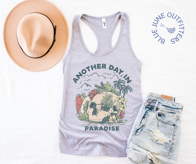 Another Day In Paradise | Women's Tropical Skull Tank Top