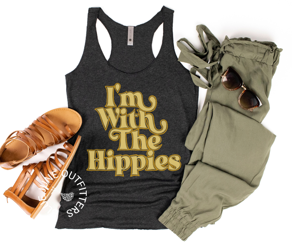 I'm With The Hippies | Women's Racerback Tank Top