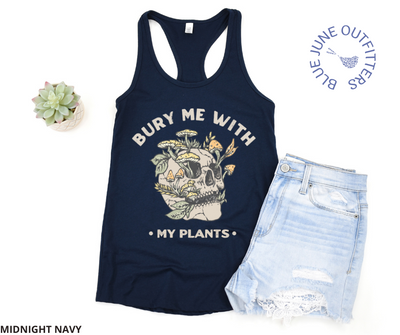 Bury Me With My Plants | Women's Skull Mushrooms Tank Top