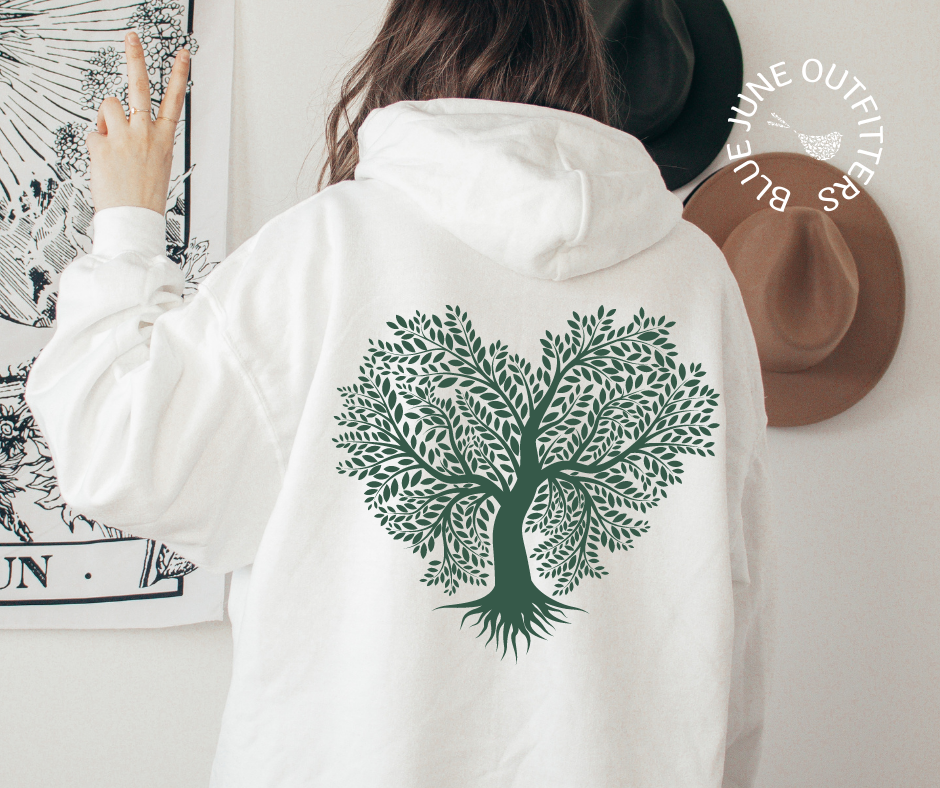 Heart Shaped Tree of Life Hoodie for Women's